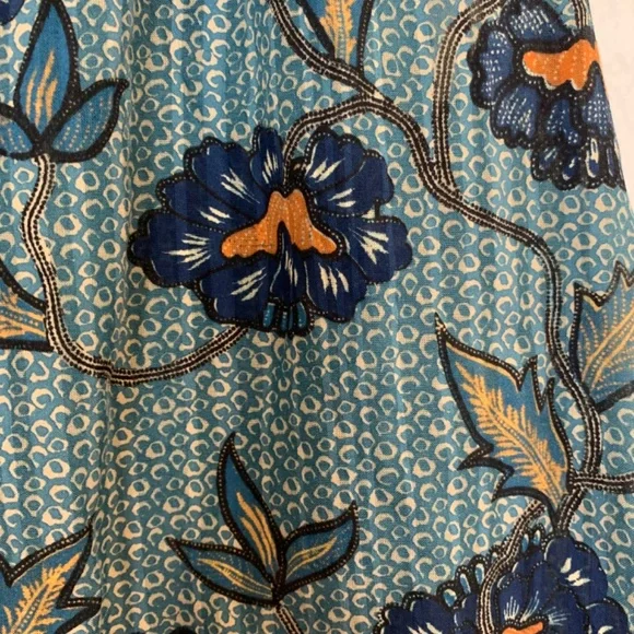 Ulla Johnson Annie Top Womens 2 Cornflower Blue Floral Cotton Blend Blouse Boho - Picture 9 of 15
